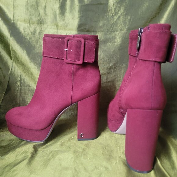 Platform Ankle Boots with Buckle, Red, Size 7 Circus By: Sam Edelman - Picture 2 of 9